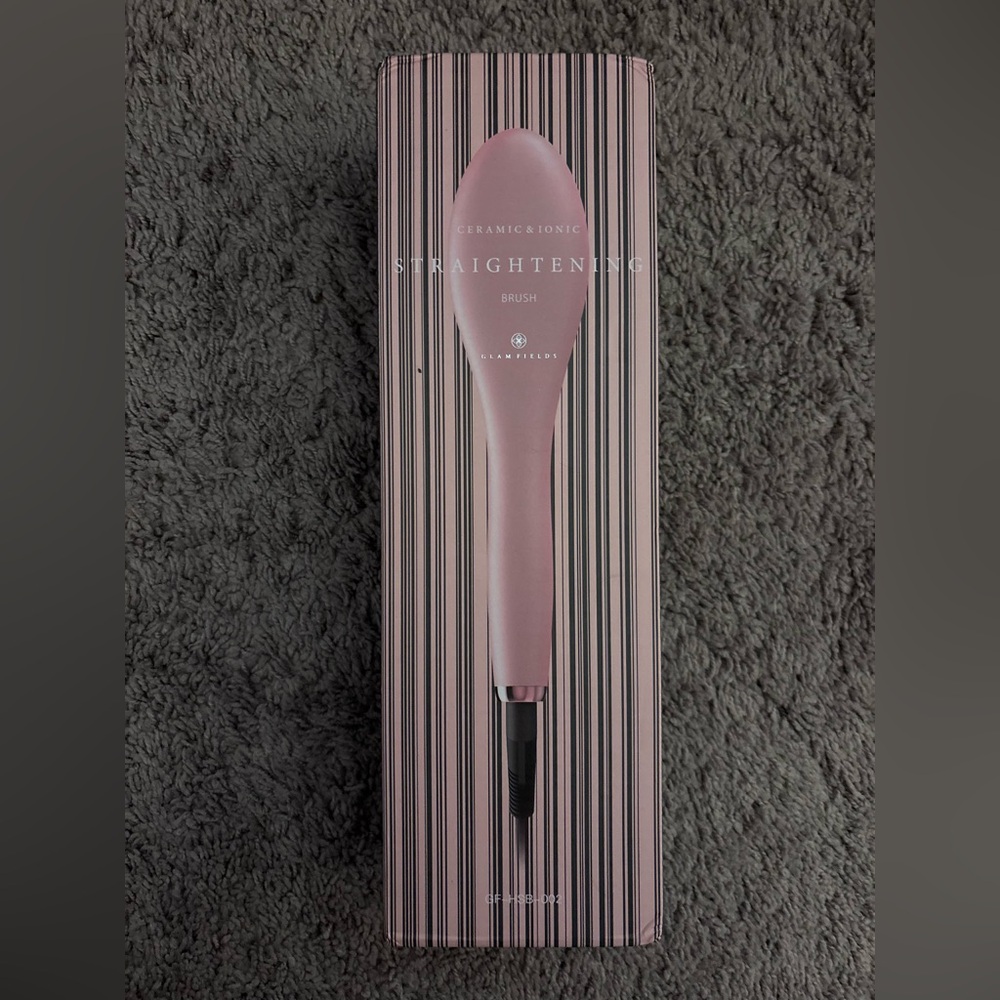 Glamfields Pink Ceramic & Ionic Straightening Brush - Pink